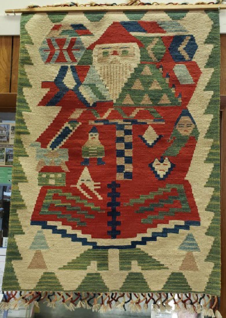 *WEAVING: Santa Claus motif, approximately 47" x 34".