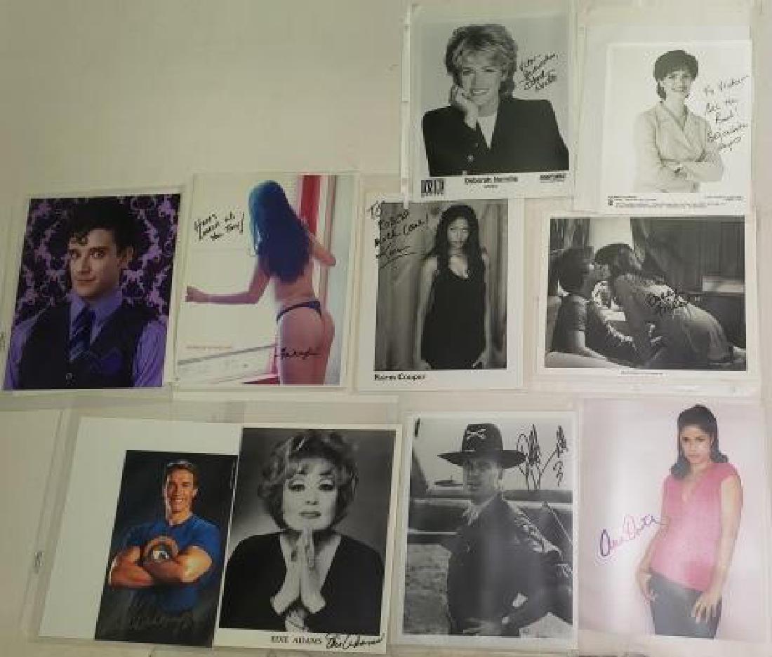 *20 AUTOGRAPHED PHOTOS: Ana Doty, Martin Sheen, Robert Duvall, Tyra Banks, Edi Adams, Maria Shriver, Arnold Schwarzenegger, Jim Belushi, Sally Field, Cheryl Ladd, Karm Cooper, Helen Cornelius, Mikaylay, Richard Erdman, Micha
