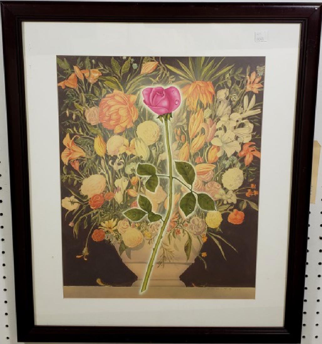 *WHITE III, CHARLES: (1918-1979 American) Still life with rose, framed watercolor, signed lower right, approximately 18" x 14 1/4", with frame 25 1/2" x 22". Provenance: Originally purchased at the Susains Auction House J