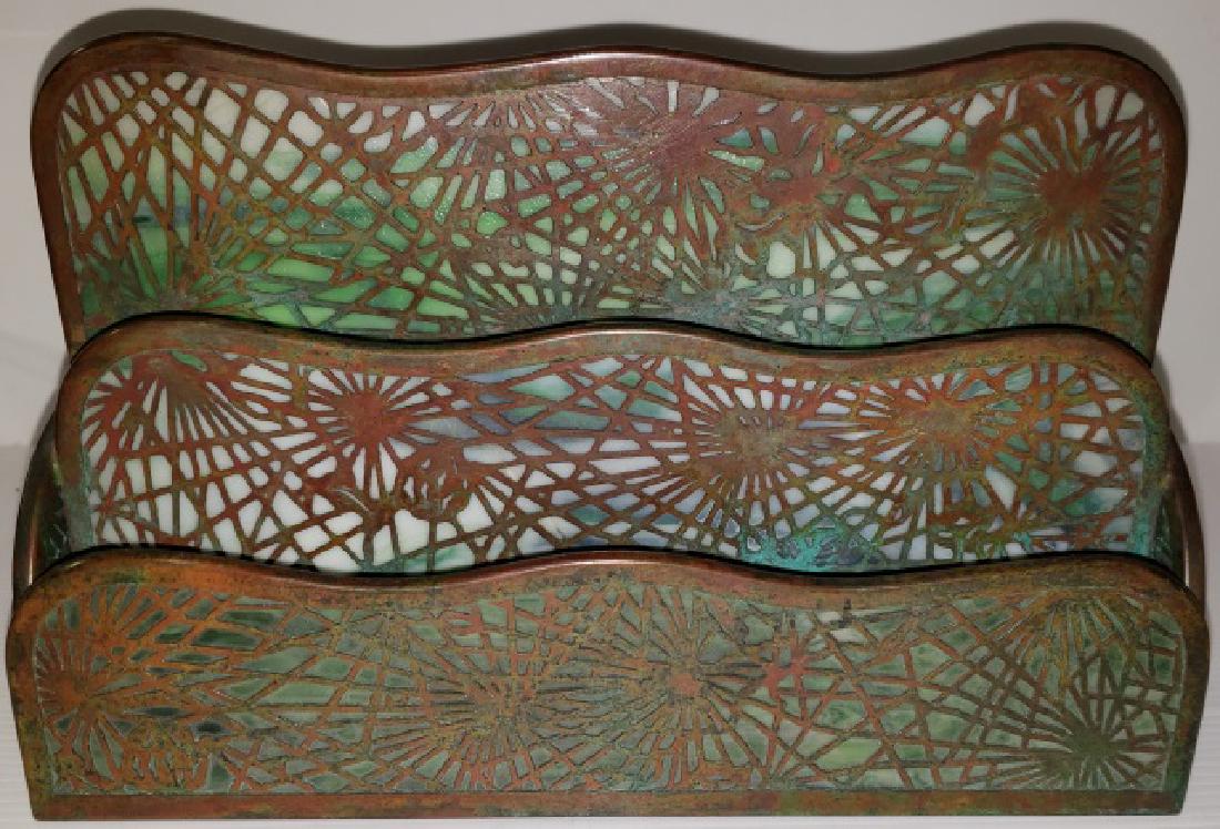 *TIFFANY DESK ORGANIZER: Marked on bottom Tiffany Studios, New York, 1008, approximate height 6 1/2".