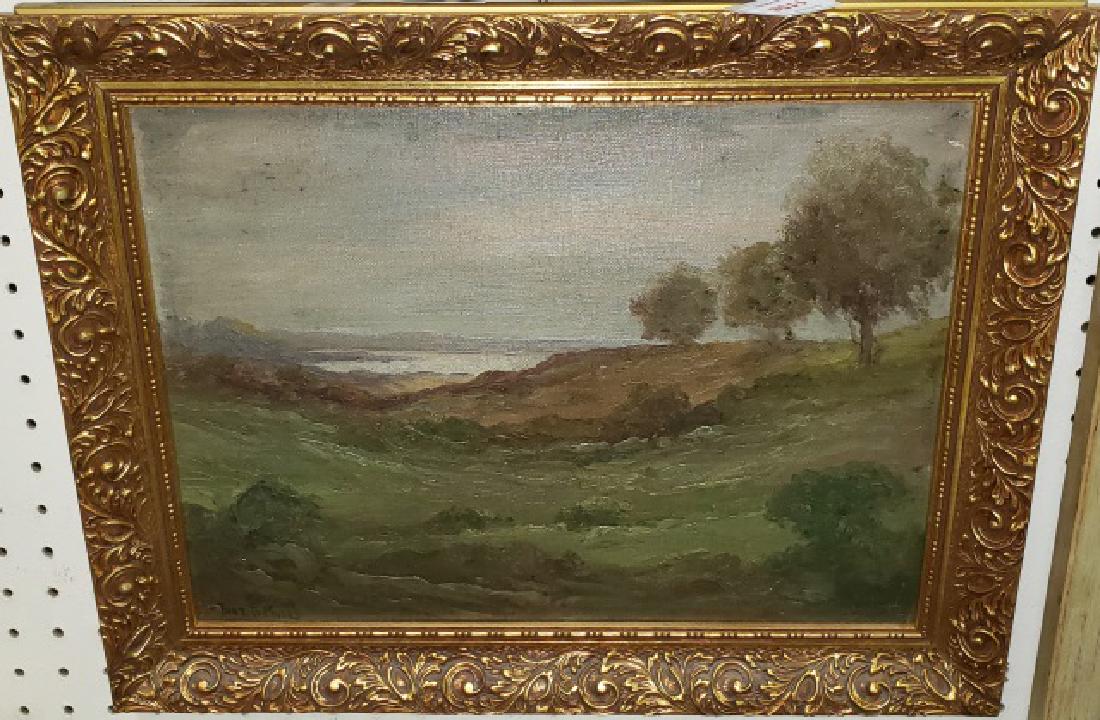 *MOSES, THOMAS G.: (1856-1934 American) Impressionist landscape, framed oil on canvas, signed lower left, approximately 12" x 16", with frame 15" x 19".