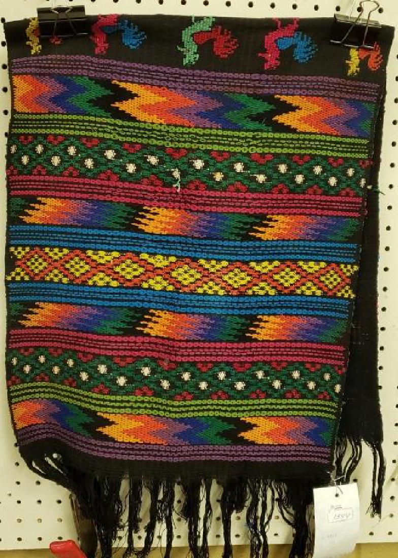 *MULTI COLORED WEAVING: Having fringe on top and bottom, approximate size 1' 4" x 3' 5".