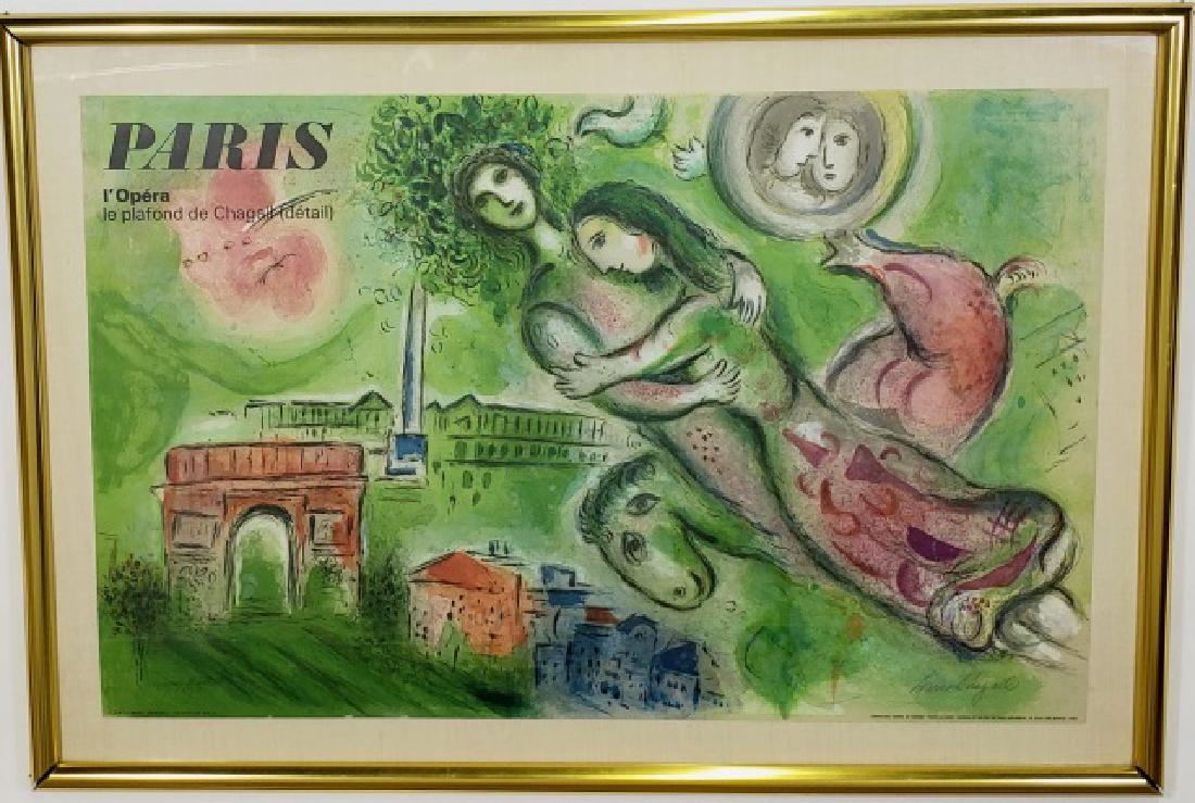 *CHAGALL, MARC: (1887-1985 French) "Paris L'Opera" "Romeo and Juliet" , framed lithograph, signed lower right, numbered and marked lower left "Epreuve D'Artiste 17/25", printed lower left "D'Apres Marc Chagall-Ch. So
