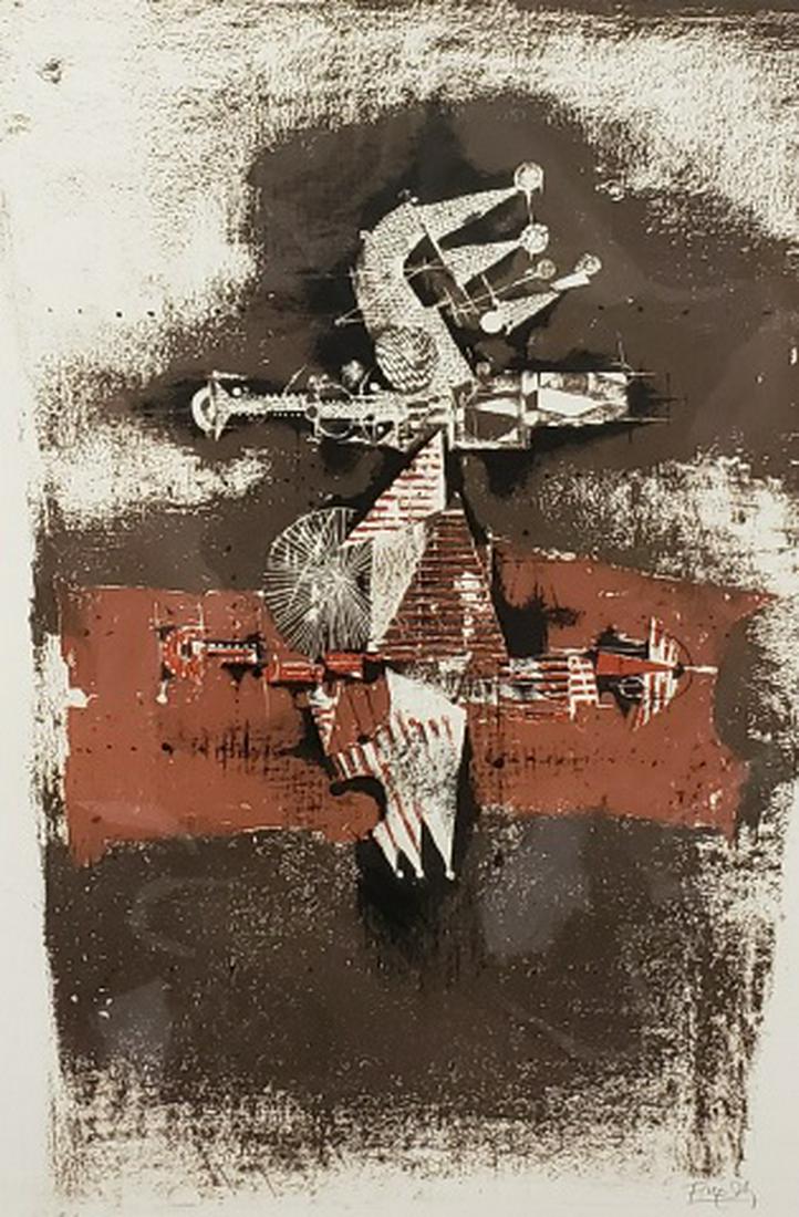 FRIEDLAENDER, JOHNNY: (1912-1992 German/French) "Sao Paolo", unframed lithograph, signed lower right, artist proof, paper size approximately 35 3/8" x 24".