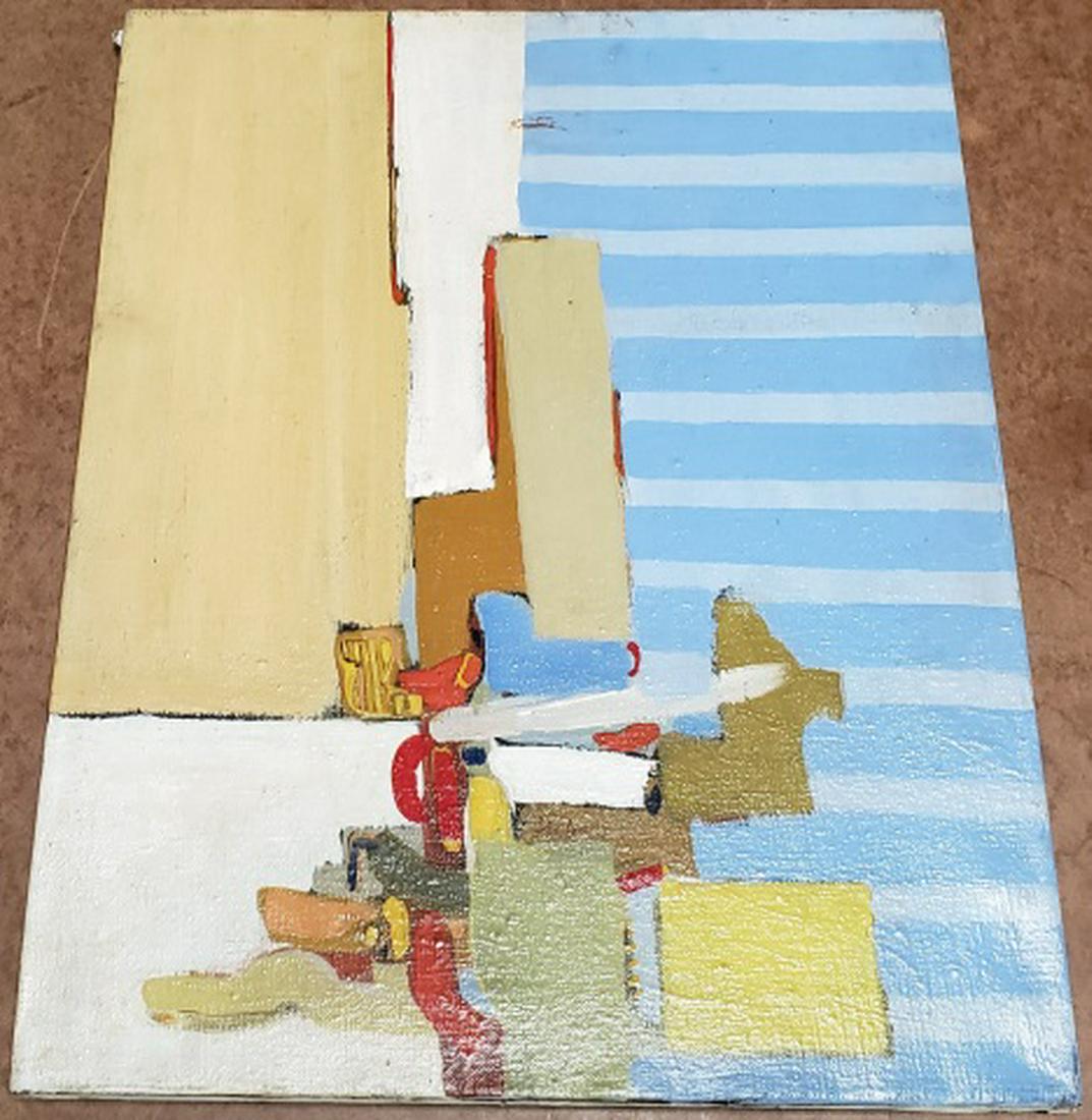 *HALPERN, ELAINE: (1928-2015 American) "Warm Weekend", unframed oil on canvas, signed lower center, approximately 20" x 16 1/4".