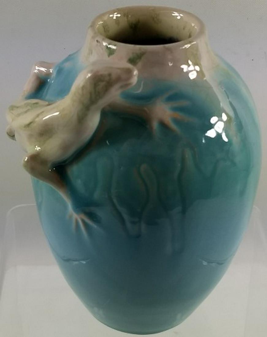 *BERNARD ART POTTERY VASE: Marked "Denmark" and decorated with salamander, approximate height 5 1/2".