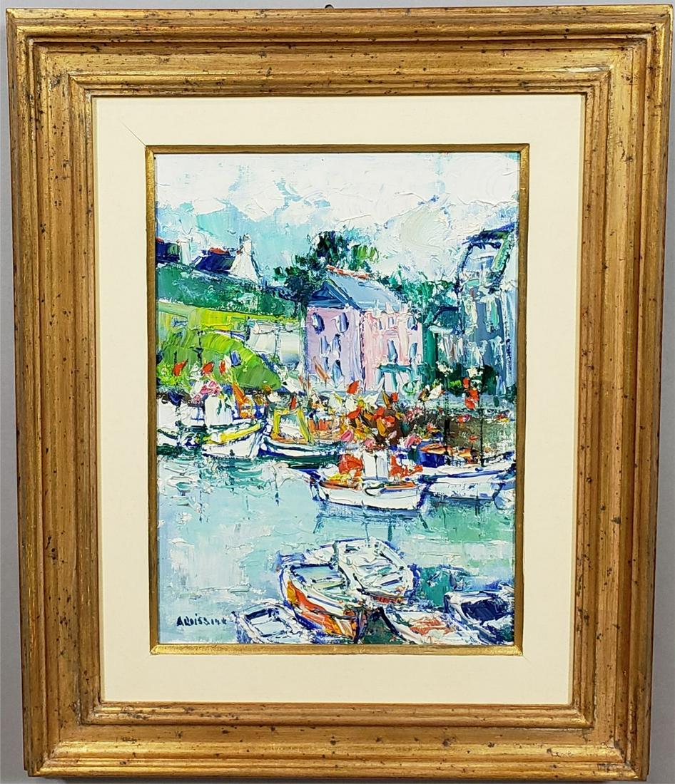 *ARDISSONE, YOLANDE: (1927- French) "Belle Ile", framed oil on canvas, signed lower left, approximately 13" x 9 3/8", with frame 19 1/2" x 16".