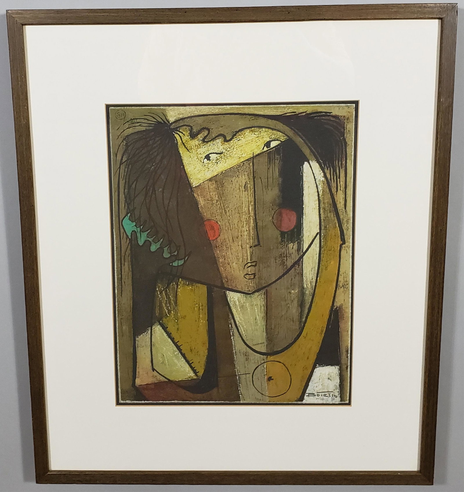 *BOTELLO, ANGEL: (1913-1986 Spanish) Abstracted face, framed serigraph, signed lower right, numbered from edition of 50 lower left, approximately 17 1/4" x 13", with frame 27" x 23".