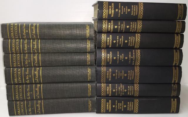 *2 VOLUMES OF BOOKS: 7 George Washington, Volumes 1-7, and 6 Abraham Lincoln.