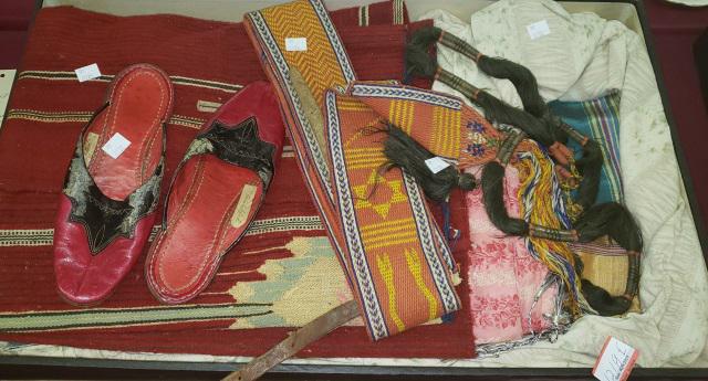 *GROUP OF ETHNIC CLOTHING: (Syrian items) Jackets, vest, shoes, belt, fez, etc.
