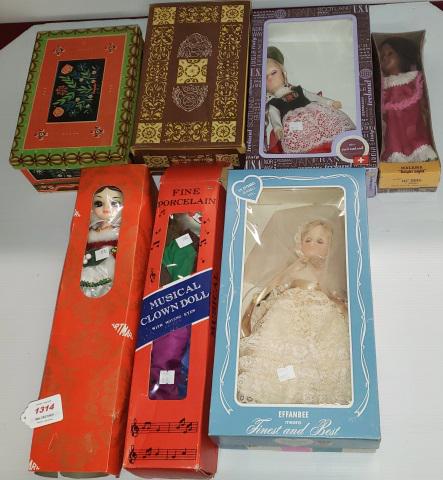 7 MISCELLANEOUS DOLLS: Including Effanbee and miscellaneous ethnic dolls, all with original boxes.