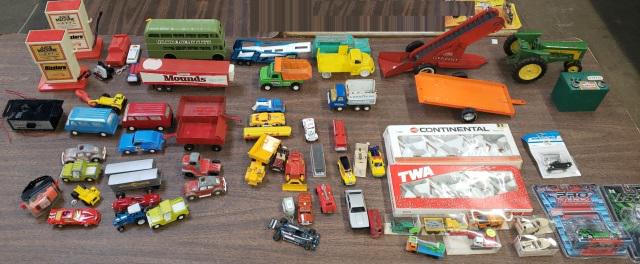 *GROUP OF TOY CARS: Cars, trucks, tractors, etc.