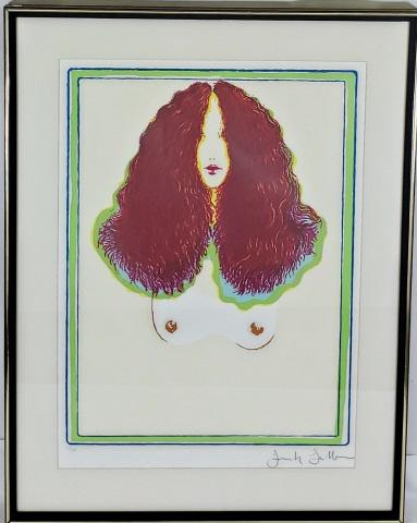 *FRANK GALLO ORIGINAL SERIGRAPH: Frank Gallo (1933-2019 American), Bust portrait of woman, framed serigraph, signed and numbered from edition of 285 lower left, approximately 27" x 20", with frame 37" x 29".