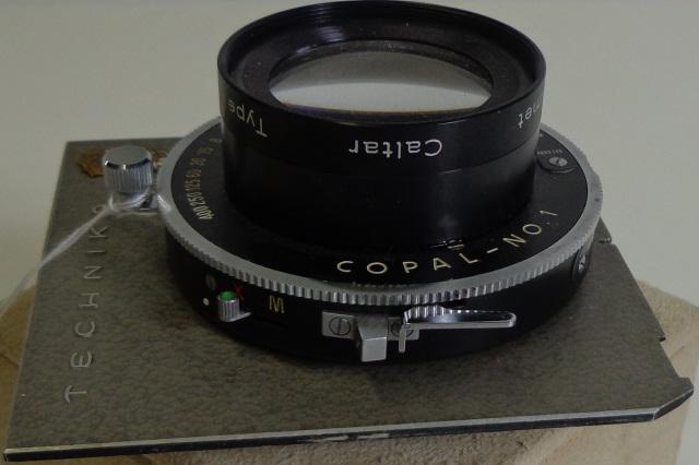 CALUMET CALTAR TYPE Y 240MM F6.8 LENS: Mounted on Copal #1 shutter, mounted on Linhof Technika lens board.