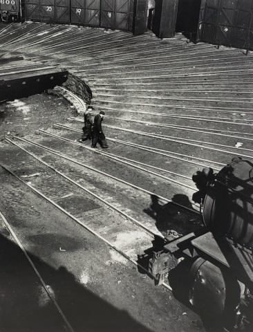 *NATHAN LERNER ORIGINAL GELATIN SILVER PHOTOGRAPH: Nathan Lerner (1913-1997 American), "The Round Hosue", black and white gelatin silver photograph, created from photographer's original 1935 photo stock, signed and titled in pencil on verso, approxima
