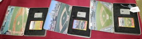 *3 STADIUM COLLECTION ZIPPO LIGHTERS: Fenway Park 1185/3000, Yankee Stadium 1393/3000 and Wrigley Field 1355/3000, all with card and fitted box, all with seals.