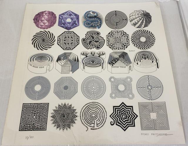 *PEDRO FRIEDEBERG ORIGINAL SERIGRAPH: Pedro Friedeberg (1937- Mexican/American), geometric figures, unframed serigraph, signed lower right, numbered from edition of 120 lower left, approximately 23 1/2" x 23 1/2".