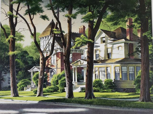 *ROBERT ADDISON ORIGINAL SERIGRAPH: Robert Addison (1924-2008 American), houses, unframed and matted serigraph, signed lower right, numbered from edition of 200 lower left, approximately 18 5/8" x 24 1/4".