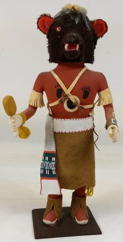 CARVED WOOD KACHINA DOLL: Wolf, approximate height 15".