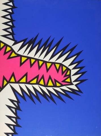 *NICHOLAS KRUSHENICK ORIGINAL SERIGRAPH: Nicholas Krushenick (1929-1999 American), "Fire Flash Fire Fade", unframed serigraph, signed, dated 1971, and numbered from edition of 150 on verso, approximately 32" x 23 5/8".