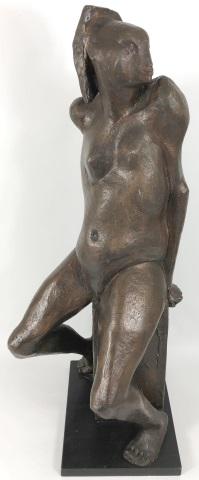 *MICHAEL AYRTON ORIGINAL BRONZE SCULPTURE: Michael Ayrton (1921-1975 English), Demeter pregnant, bronze sculpture, from edition of 6, piece is numbered 6/6, approximate height 31", width 13 1/4", depth 13 1/2".