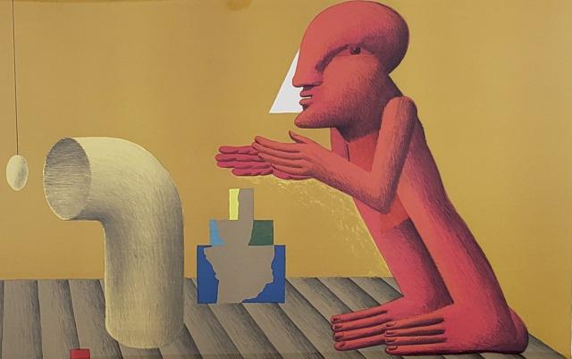 *HORST ANTES ORIGINAL LITHOGRAPH: Horst Antes (1936- German), figure, framed lithograph, signed lower right, numbered from edition of 218 lower left, approximately 22 3/4" x 35 1/2", with frame 32 1/4" x 45".