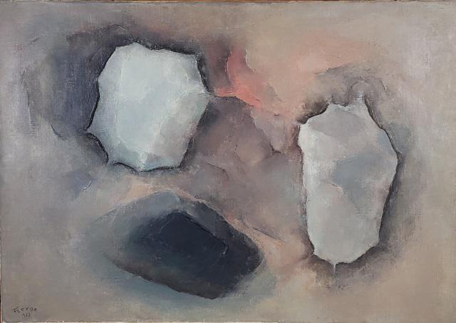 *SAMSON FLEXOR ORIGINAL OIL PAINTING: Samson Flexor (1907-1971 Brazilian/French), "Dechizwies", framed oil on canvas, signed lower left, titled on verso, approximately 25 1/2" x 36", with frame 26 1/2" x 37 1/2".