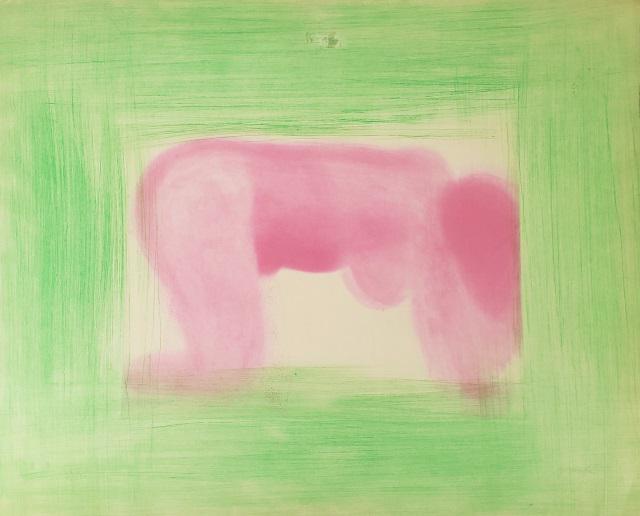 *CLAUDE GARACHE: (Born 1930 French), Kneeling nude "Herbette", unframed colored lithograph on Arches paper, numbered 33/45, approximate size 24" x 30"