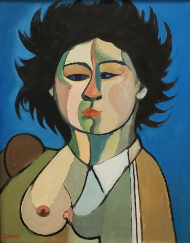 *WILL LAMM ORIGINAL OIL PAINTING: Will Lamm (1917-2006 American), "Connie", framed oil on canvas, signed lower left, approximately 20" x 16", with frame 23 5/8" x 19 1/2".