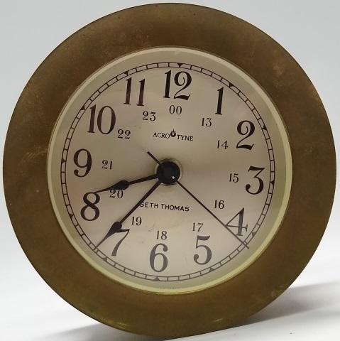 *SETH THOMAS ACRO TYNE SHIP'S CLOCK: *SETH THOMAS ACRO TYNE SHIP'S CLOCK