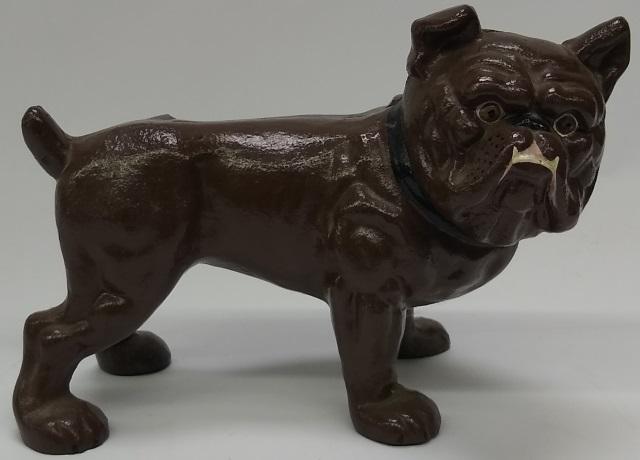 *CAST IRON FIGURAL BANK: Boston terrier, approximate height 5 1/2".