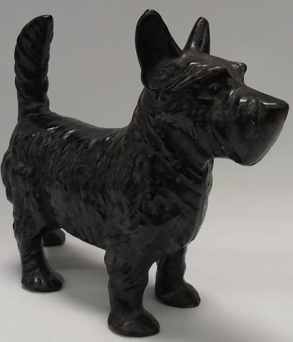 *CAST IRON FIGURAL DOORSTOP: Standing terrier, approximate height 8".