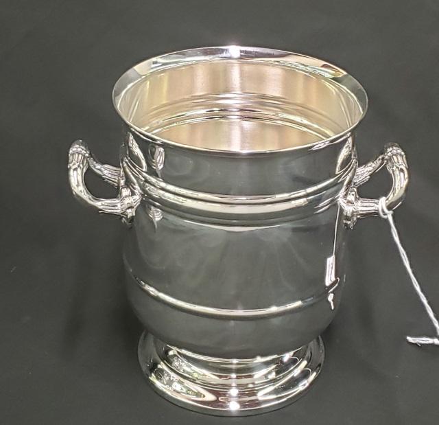*2 PIECES: Classical style wine bucket by Christofle, approximate height 6 3/4", and Georgian style wine cooler by Christofle.