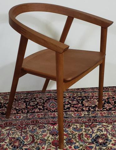 *THOS MOSER CABINETMAKERS CUMBERLAND CHAIR: Signed on bottom "Thomas Moser Cabinetmakers Auburn, Maine 2017", approximate height 29", width 29 1/4", depth 21".