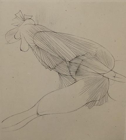 *HANS BELLMER ORIGINAL ETCHING: Hans Bellmer (1902-1975 German), abstract, framed etching, signed lower right, numbered from edition of 50 lower left, approximately 5 1/4" x 4 1/2", with frame 17 1/2" x 15".