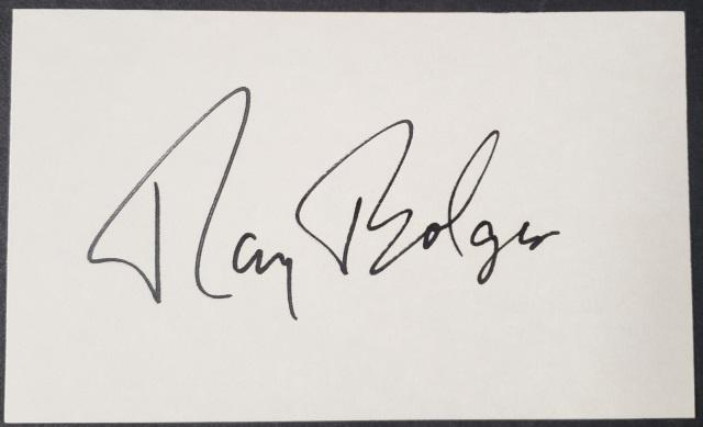 *RAY BOLGER AUTOGRAPH: Signed on 3"x5" card. Signature, Ray Bolger Raymond Wallace Bolger was an American film and television actor, vaudevillian, singer, dancer (particularly of tap) and stage performer (particularly music