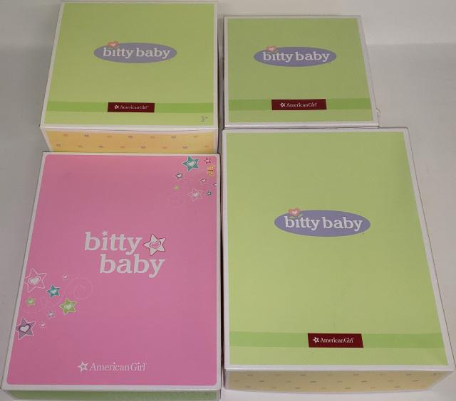 *4 AMERICAN GIRL BITTY BABY OUTFITS & ACCESSORIES: 4 Bitty Baby outfits.