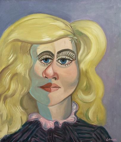 *WILL LAMM ORIGINAL OIL PAINTING: Will Lamm (1917-2006 American), "Blondie", unframed oil on canvas, signed lower right, titled on verso, approximately 28" x 24".