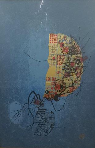 *LEBADANG ORIGINAL LITHOGRAPH: Lebadang (1922-2015 Vietnamese), still life with vase, framed lithograph, signed in pencil and having chop mark lower right, numbered from edition of 245 lower left, approximately 46" x 30", with fram
