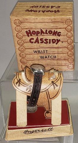 VINTAGE HOPALONG CASSIDY WRISTWATCH: With original box and saddle display.