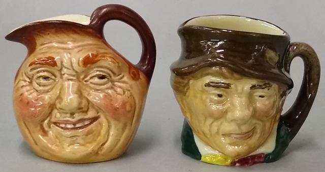 2 PIECES OF ROYAL DOULTON: Small character jug, "Paddy", approximate height 2 1/8", and small pitcher, "Fat Boy", height 2 3/4".