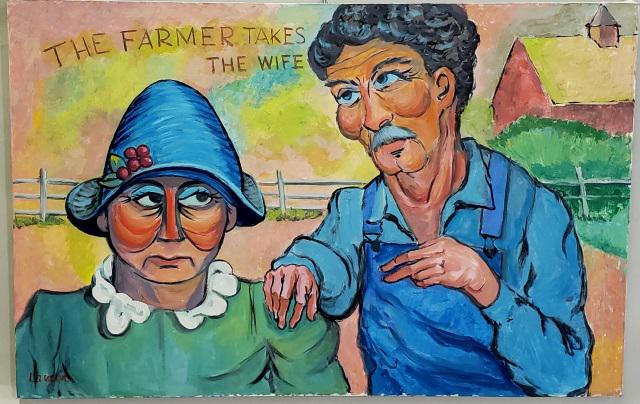 *WILL LAMM ORIGINAL OIL PAINTING: Will Lamm (1917-2006 American), "The Farmer Takes the Wife", unframed oil on canvas, 26" x 40".