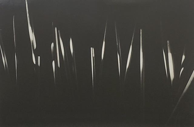 *NATHAN LERNER ORIGINAL SILVERPRINT PHOTOGRAPH: Nathan Lerner (1913-1997 American), "Wooden Dowels Light Box Experiment New Bauhaus, 1939", framed gelatin silverprint photograph, pulled ca. 1989 from the artist's 1939 negative, piece signed by arti