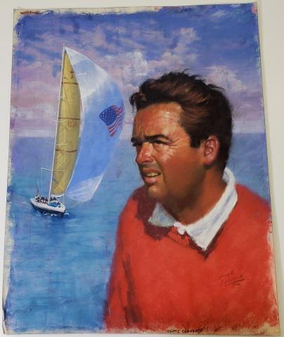 *LESLIE B. DEMILLE ORIGINAL PASTEL: Dennis Connors", unframed pastel on paper, signed lower right, titled lower margin, paper 28" x 21 3/4