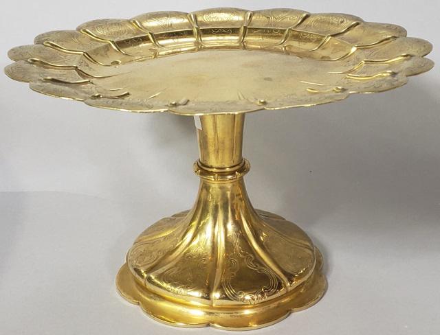 ELKINGTON TAZZA: Marked on base, approximate height 6 1/2", diameter 10 1/2".