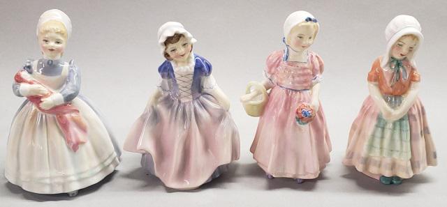 4 ROYAL DOULTON FIGURES: "Dinky Do", "The Rag Doll", "Tinkle Bell", and "Tootles".