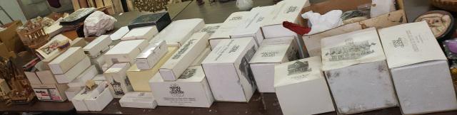 *LARGE GROUP OF CHRISTMAS COLLECTIBLES: Dept. 56 houses and figures, ornaments,and music box, etc.