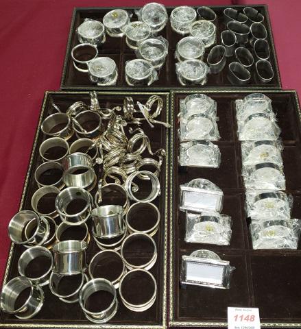 *3 GROUPS OF MISC NAPKIN RINGS: 6 different styles.