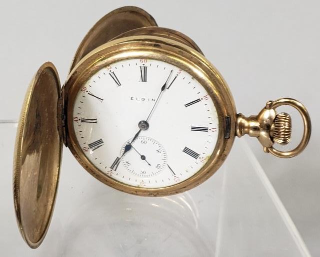*ELGIN GOLD PLATED POCKET WATCH (1 of 6)