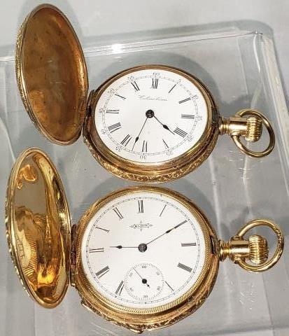 *TWO GOLD PLATED POCKET WATCHES (1 of 6)
